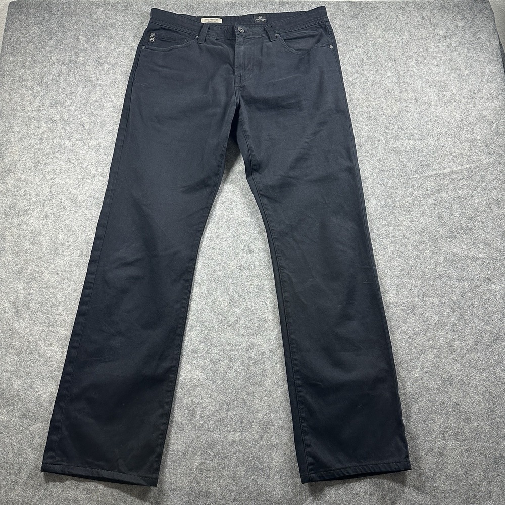 AG Adriano Goldschmied Protege‎ Pants Mens 33x34 (fits 33x22) Black Straight Leg